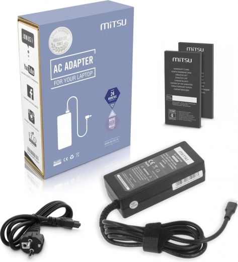 Napájací adaptér Mitsu k notebooku 65 W USB‑C (USB Power Delivery)