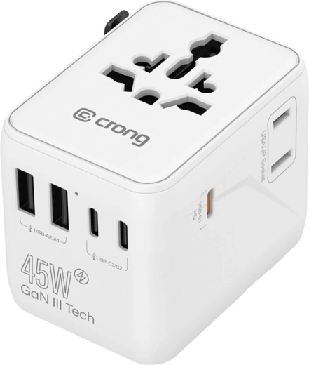 5× USB portov + AC zásuvka pre ďalšie zariadenia
