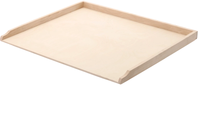 Drevená kuchynská pracovná doska 61 × 51 cm so zvýšenými okrajmi
