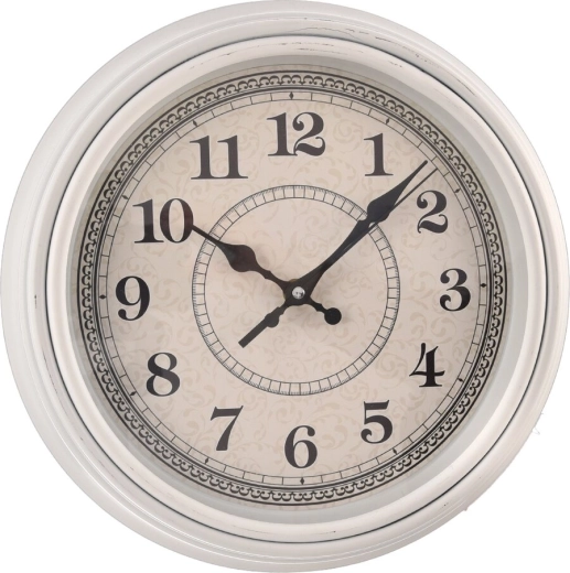 Nástenné hodiny z plastu v bielej farbe 31 cm