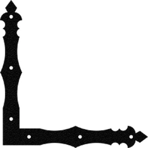Ozdobný oceľový rohovník 150 × 150 × 25 mm, čierny, 2,5 mm