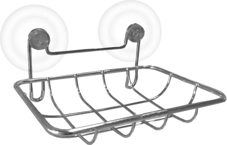 Závesná obdĺžniková mydelnička 13 × 9 cm, chróm