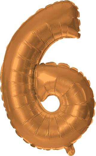 Fóliový balónik číslica 6 bronzový 30 cm TORO
