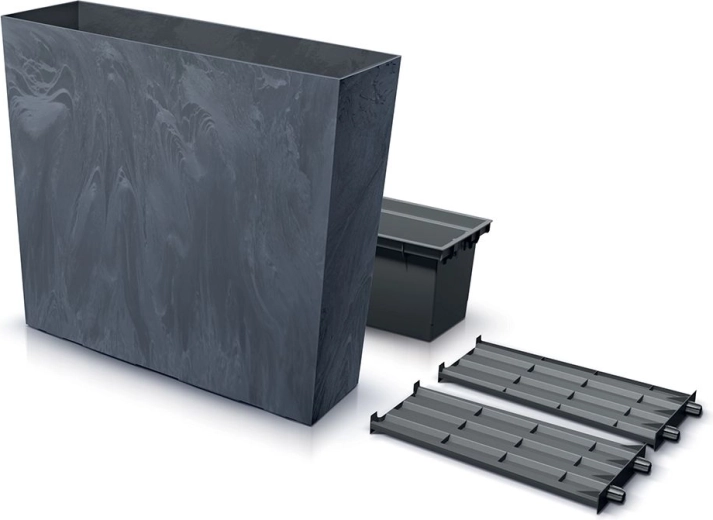 Vysoký kvetináč s vložkou URBI CASE Beton Effect T 77 cm antracit