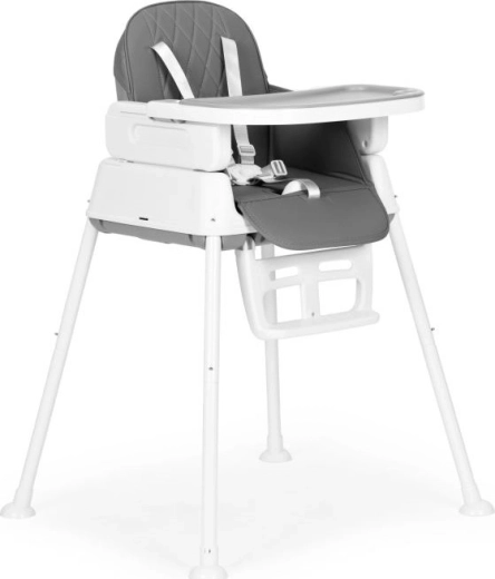 ECOTOYS skladacia detská jedálenská stolička 3 v 1 sivá