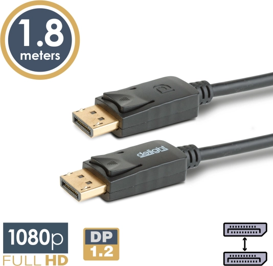 Kábel DisplayPort na DisplayPort 1.2, 1,8 m, čierny