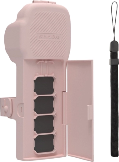 Ochranné puzdro Sunnylife s popruhom a šnúrkou na krk pre DJI Osmo Pocket 3 – ružové