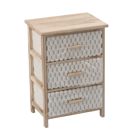 Komoda s 3 látkovými zásuvkami 40 × 29 × 58 cm