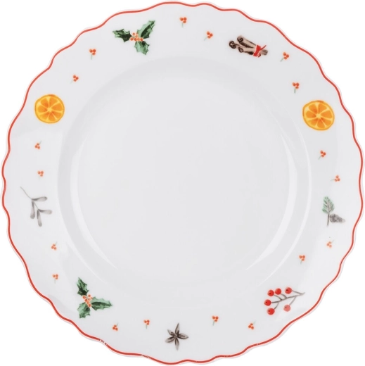 Porciovaný plytký tanier Vôňa Vianoc 24,5 cm