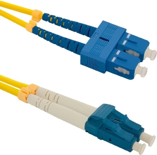 Optický patchcord SC/UPC–LC/UPC, singlemode 9/125, G.652D, 1 m