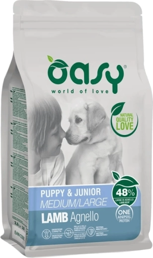 Oasy One Animal Protein granule pre šteňatá stredných a veľkých plemien jahňacie 2,5 kg
