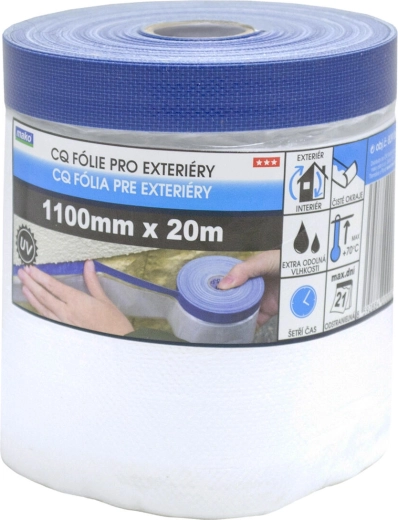Exteriérová krycia páska so zakrývacou fóliou 110 × 20 m, samolepiaca