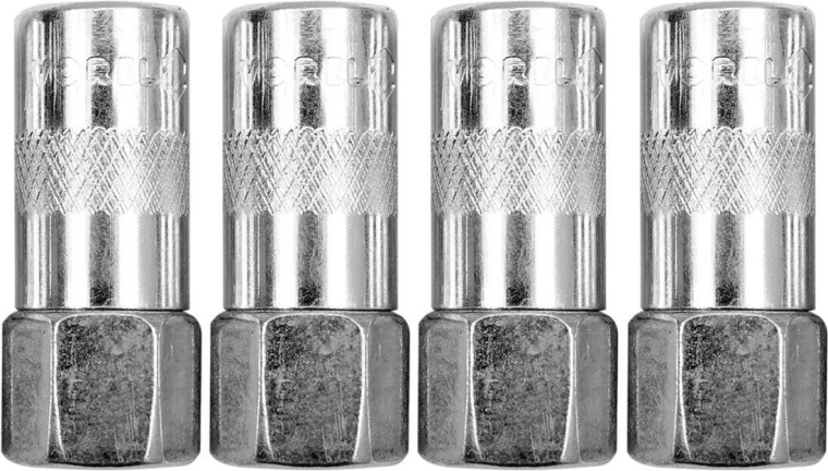 Koncovky pre mazací lis, 4čeľusťové, sada 4 ks