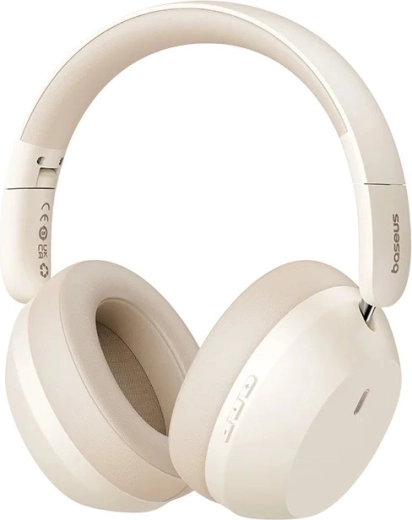Baseus Bass 35 Max bezdrôtové náhlavné slúchadlá Bluetooth 5.3 béžové