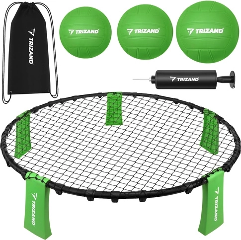 Trizand roundnet – mini volejbalový set 90 cm s 3 loptami a pumpičkou