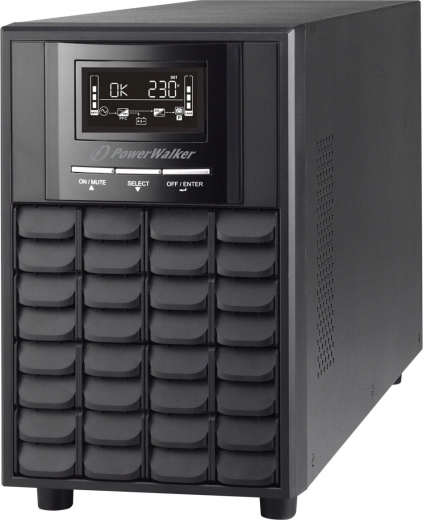 PowerWalker line-interactive UPS 1500 VA s čistou sínusovkou, AVR, LCD, USB a RS-232, 3× PL 230 V, EPO