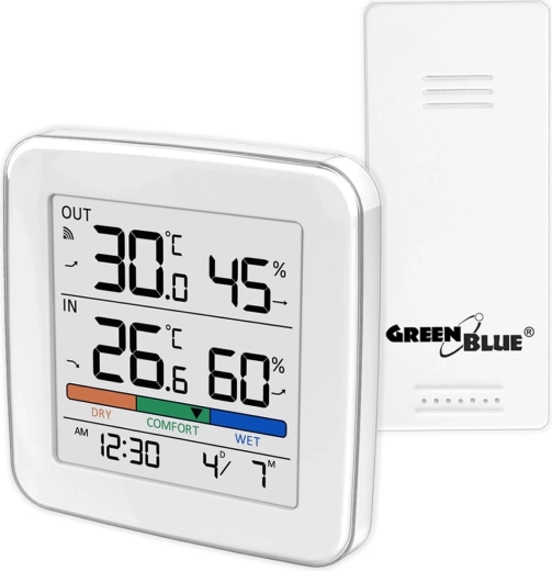 Bezdrôtová domáca meteostanica s čidlom GREENBLUE GB169
