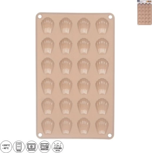 Silikónová forma na mini mušličky 24 ks béžová
