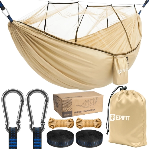Ranger turistická hojdacia sieť s moskytiérou sahara
