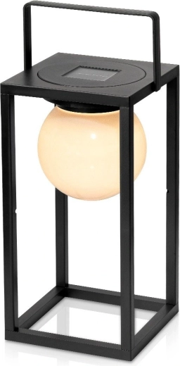 Solárna LED záhradná lucerna čierna 15 × 15 × 30 cm
