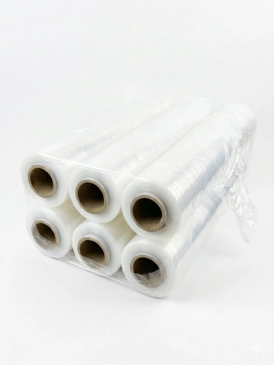 Transparentná stretch fólia 23 mikrónov, 6× rolka 1,5 kg
