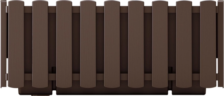 Plastový truhlík s plotovým dizajnom 38 cm – hnedý