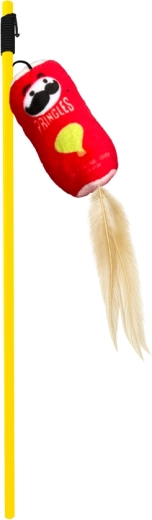 Červená hračka pre mačky Pringles