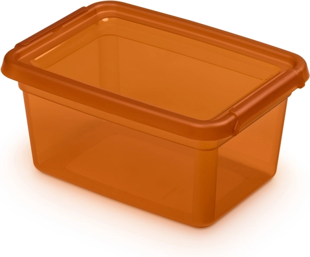 Basestore dóza na potraviny s viečkom a klipsami 1,5 l amber