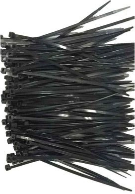 Nylonové sťahovacie pásky 25 cm × 3,6 mm, čierne (100 ks)