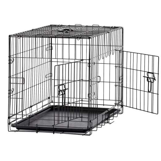 Skladacia kovová kennel klietka pre psa veľkosť L 76 × 45 × 51,5 cm