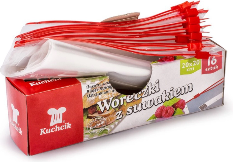 Vrecká na mrazenie so zipsom 20 × 20 cm, 1,5 l (16 ks)
