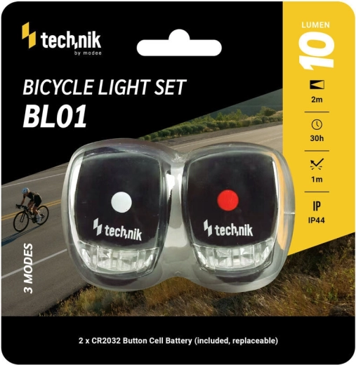 Technik sada svetiel na bicykel so silikónovým krytom (predné a zadné)