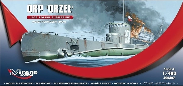 Poľská ponorka ORP Orzeł model na zlepenie