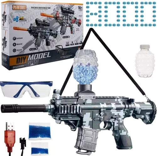 Kruzzel elektrický gélový blaster – pištoľ na gélové guličky a penové šípky - 1 kus