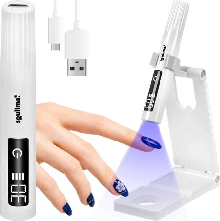 Prenosná UV/LED lampa na nechty Soulima mini 3 W s LCD a stojanom, USB‑C