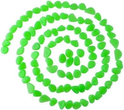 Svetielkujúce dekoratívne kamienky do záhrady a akvária – 100 ks – Zelená