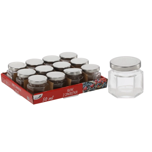 Šesťhranný pohár 50 ml s kovovým viečkom