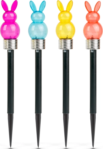 Solárna zapichovacia lampa zajac s bielou LED – 1 kus
