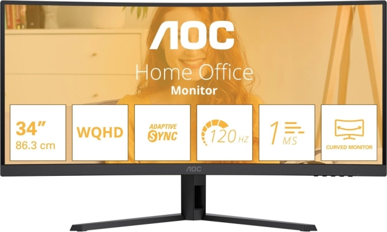 AOC 34" zakrivený ultrawide monitor WQHD 120 Hz