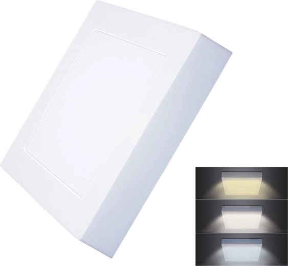Solight LED mini panel CCT prisadený stropný štvorcový 12 W 900 lm