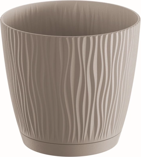 Kvetináč Sandy P s miskou 18,8 cm mocca