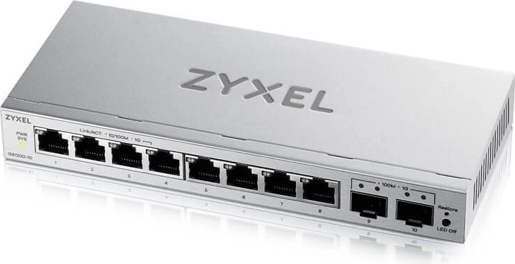 Zyxel GS1200-10 v3 – 8-portový gigabitový prepínač s 2 SFP uplinkmi