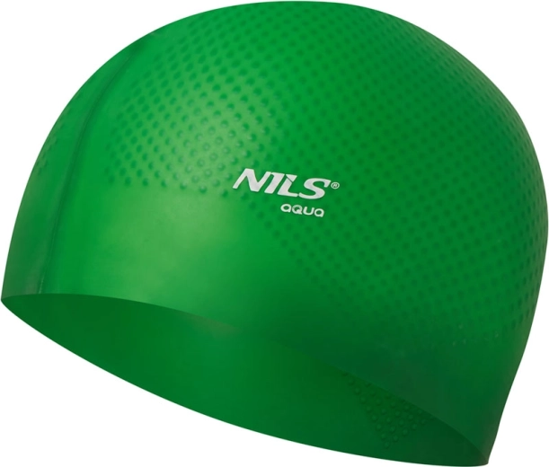 Silikónová plavecká čiapka NILS Aqua NQC Dots zelená