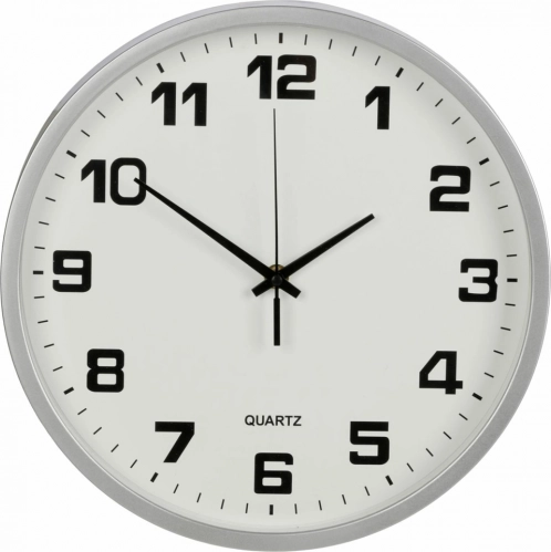 Veľké tiché nástenné hodiny 25 cm okrúhle