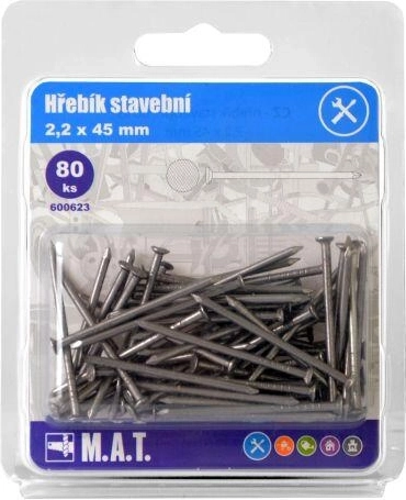 Stavebné klince 45 × 2,2 mm, 80 ks
