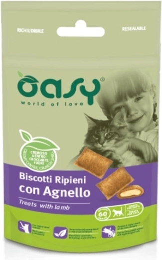 Oasy maškrty pre mačky s jahňacinou 60 g
