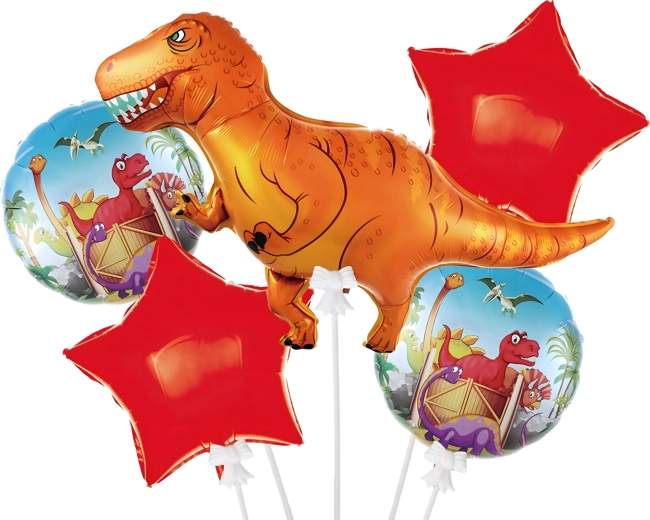 Sada narodeninových balónikov dinosaurus, 5 ks