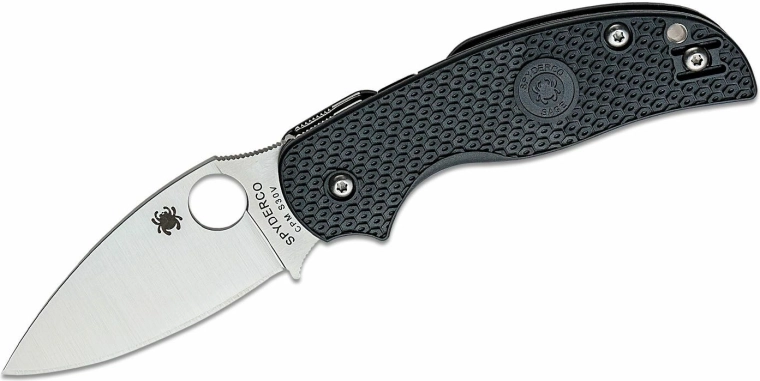 Spyderco Sage 5 Lightweight vreckový nôž 7,6 cm, satén, čierny, FRN
