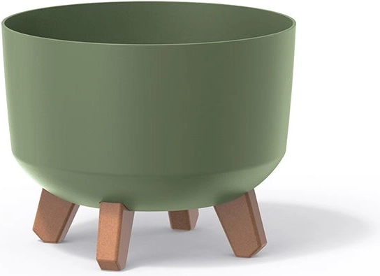 Kvetináč na nožičkách Gracia Standard 20 cm – zemitá zelená