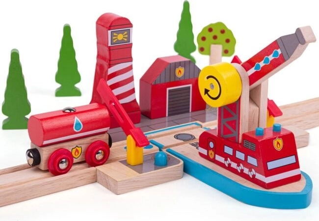 Drevená sada záchranárov Bigjigs Rail Hasiči